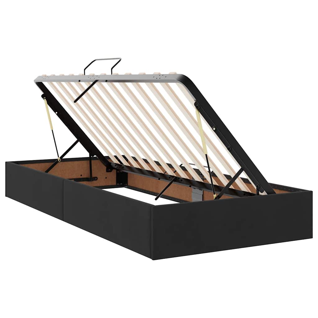 Lit avec rangement et matelas Noir 100 x 200 cm Velours - XIOS