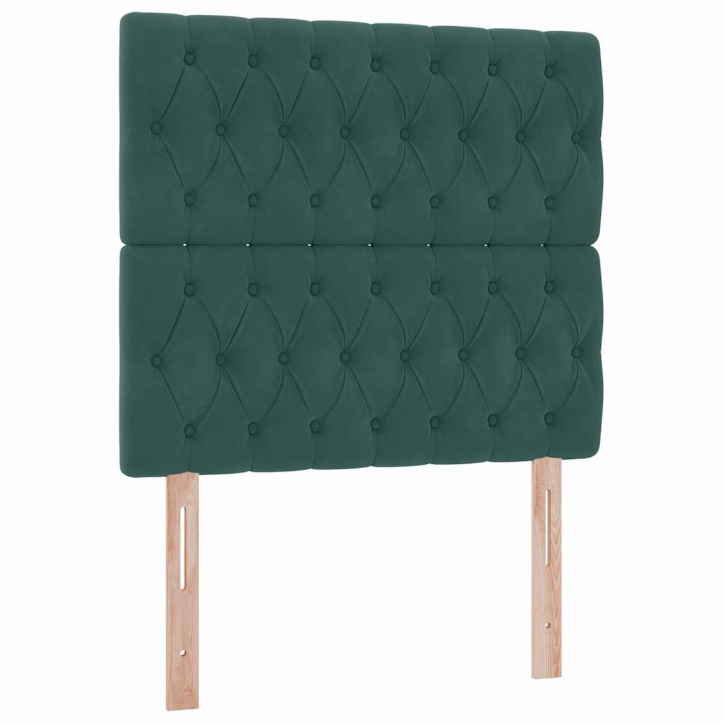 Lit avec rangement et matelas Vert foncé 100 x 200 cm Velours - XIOS
