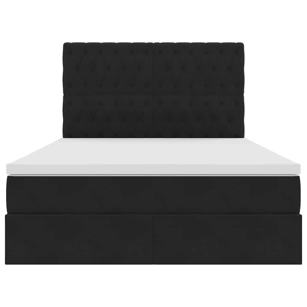 Lit avec rangement et matelas Noir 140 x 200 cm Velours - XIOS