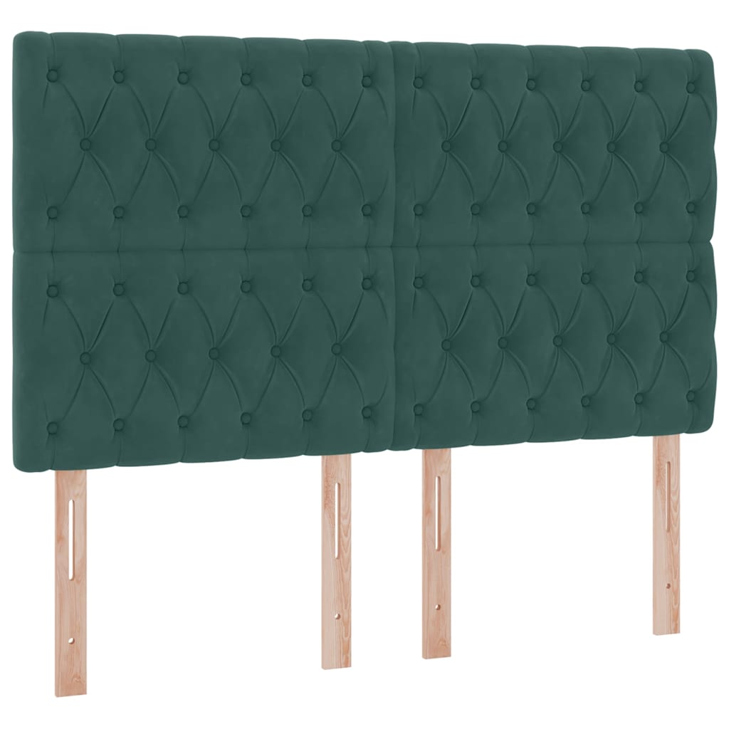 Lit avec rangement et matelas Vert foncé 140 x 200 cm Velours - XIOS