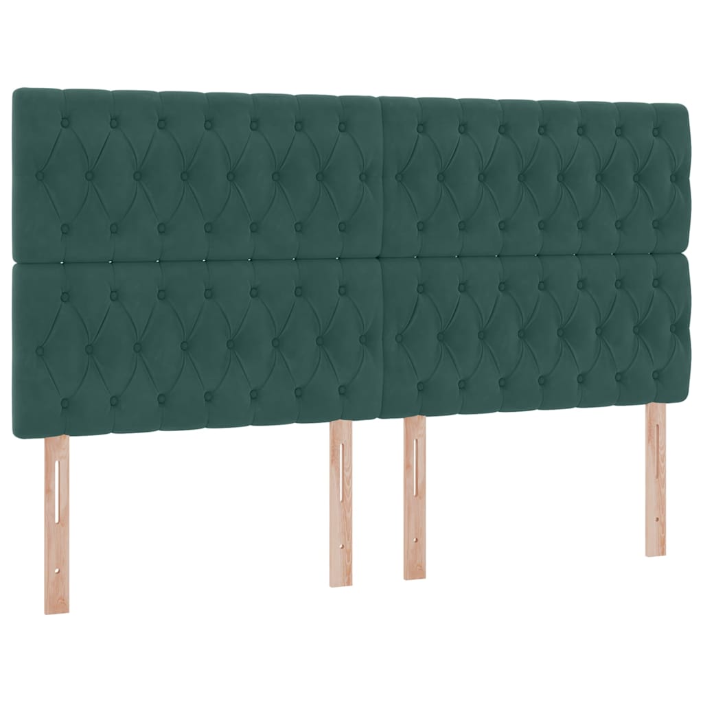 Lit avec rangement et matelas Vert foncé 160 x 200 cm Velours - XIOS