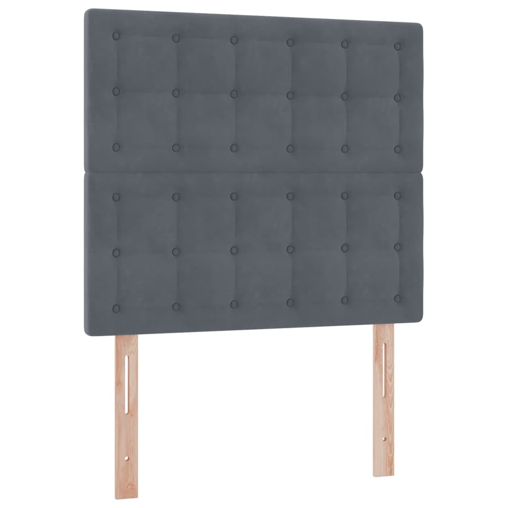 Lit avec rangement et matelas Gris foncé 90 x 190 cm Velours - XIOS