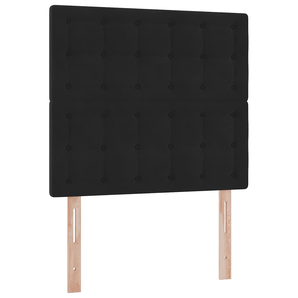 Lit avec rangement et matelas Noir 90 x 200 cm Velours