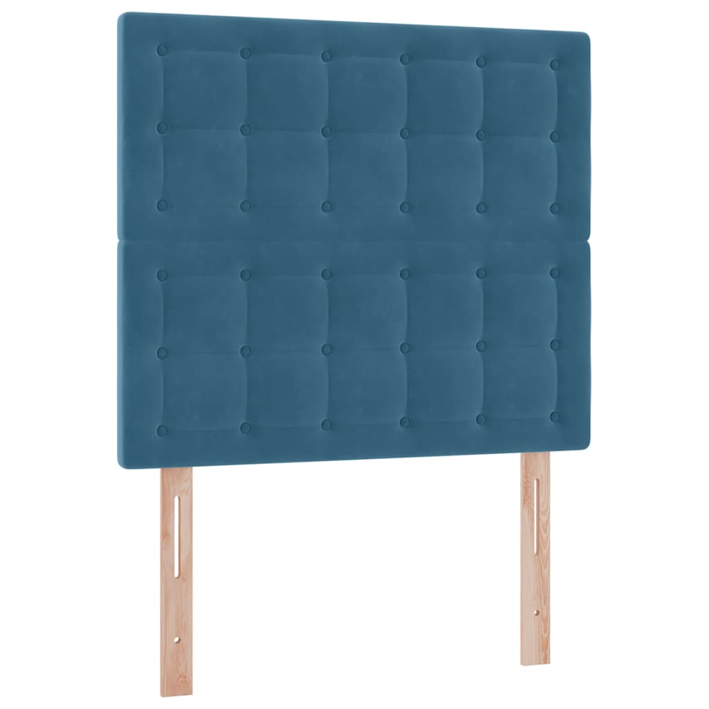 Lit avec rangement et matelas Bleu foncé 100 x 200 cm Velours - XIOS