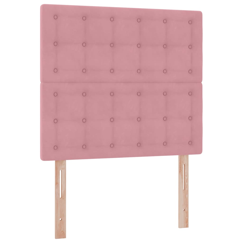 Lit avec rangement et matelas Rose 100 x 200 cm Velours - XIOS
