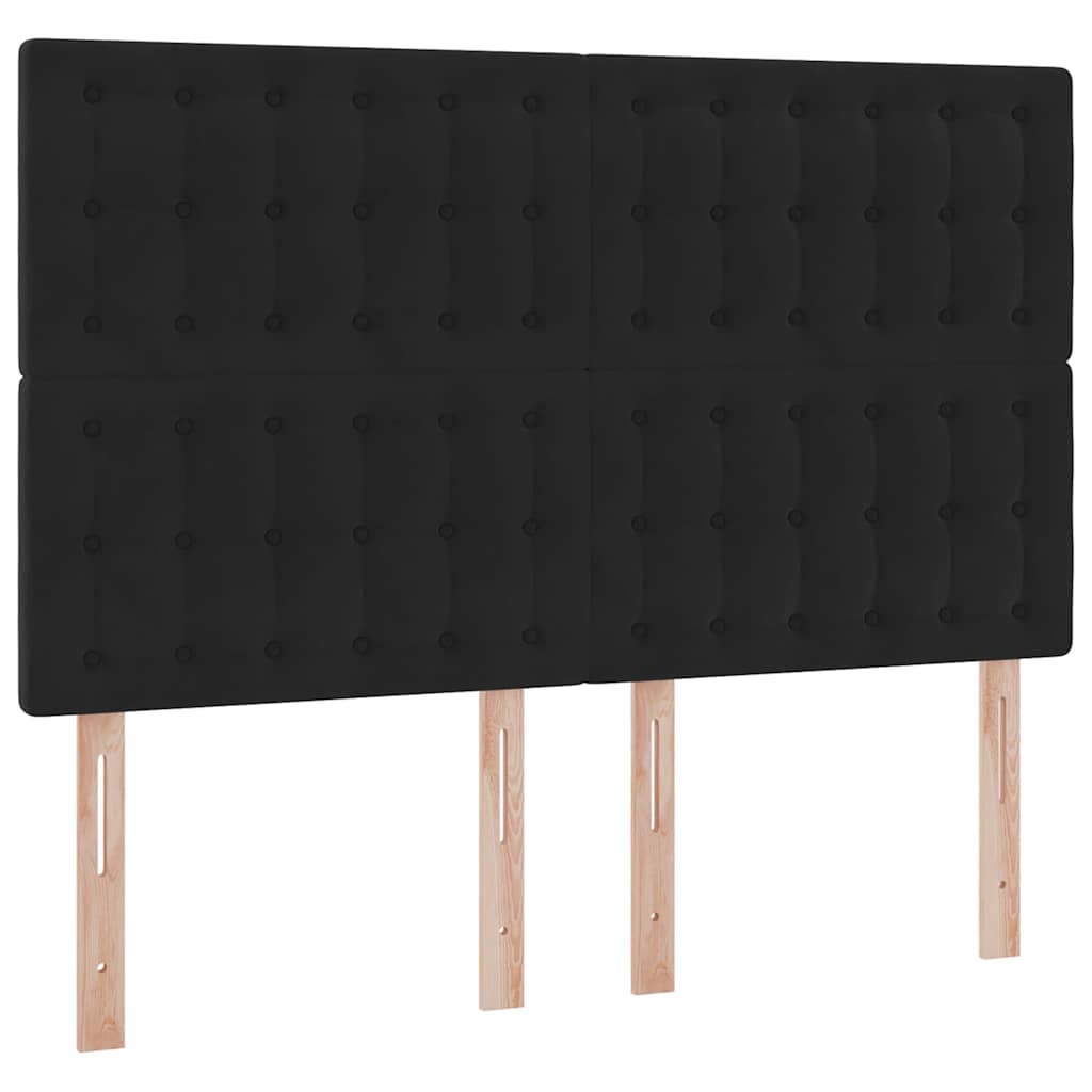 Lit avec rangement et matelas Noir 140 x 200 cm Velours - XIOS