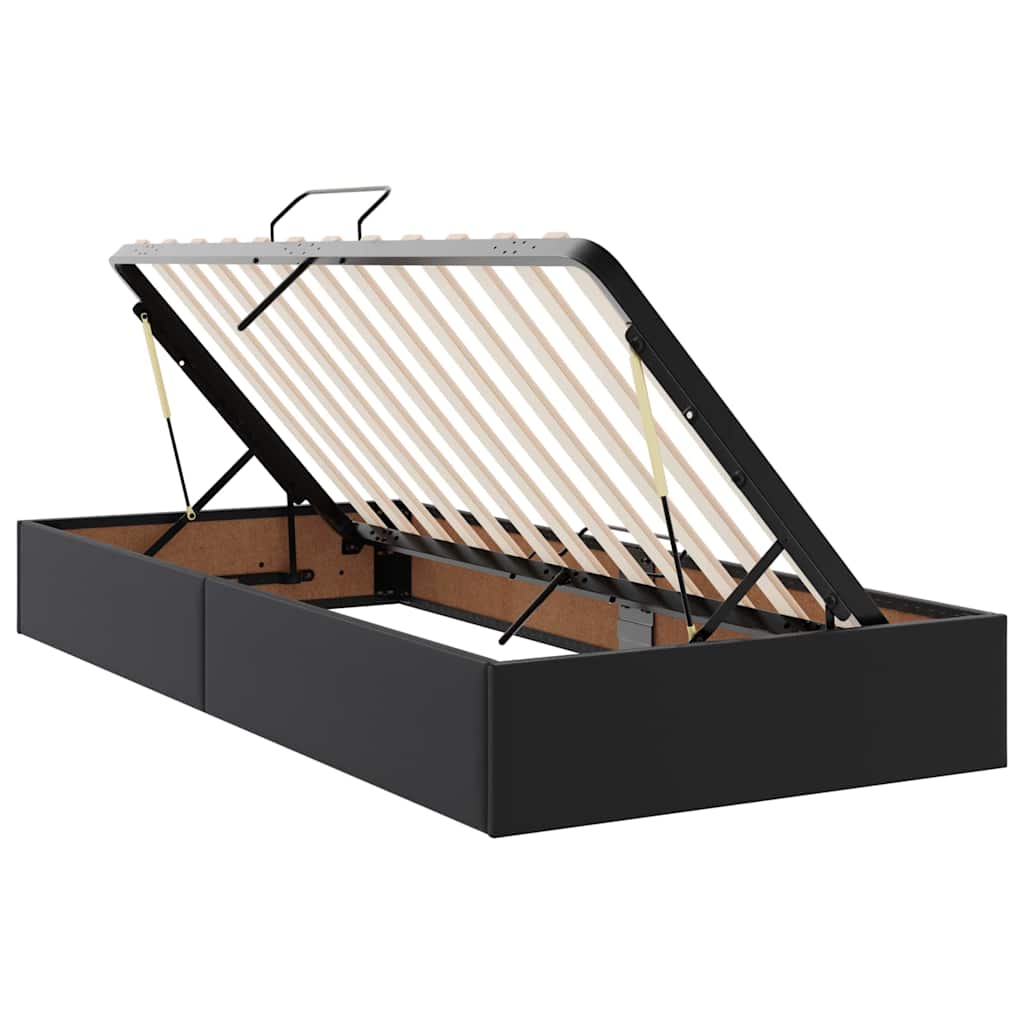 Lit avec rangement et matelas avec matelas Noir 200 x 200 cm - XIOS