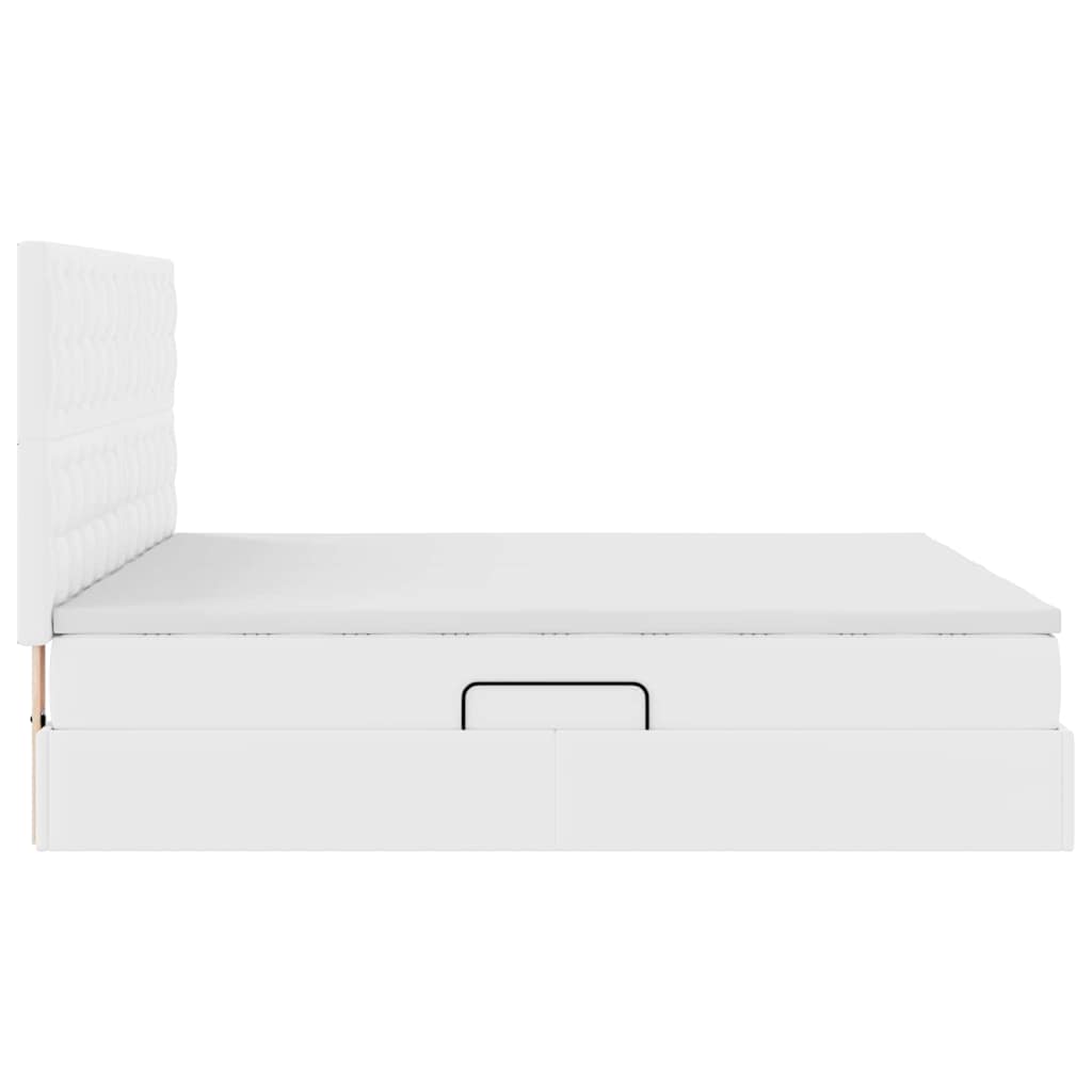 Lit avec rangement et matelas Blanc pur 200 x 200 cm - XIOS