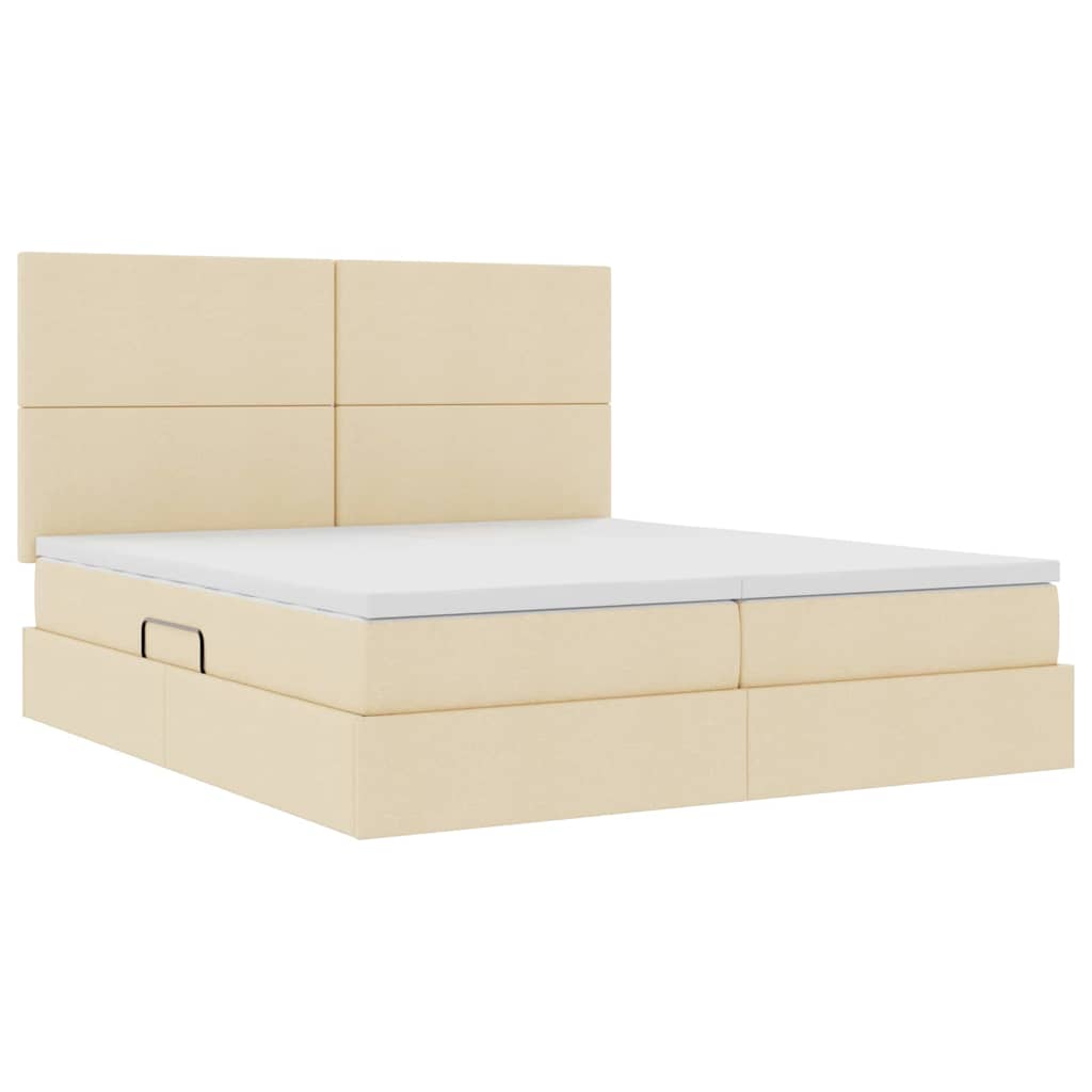 Lit de Rangement Crème 200 x 200 cm Cuir synthétique - XIOS