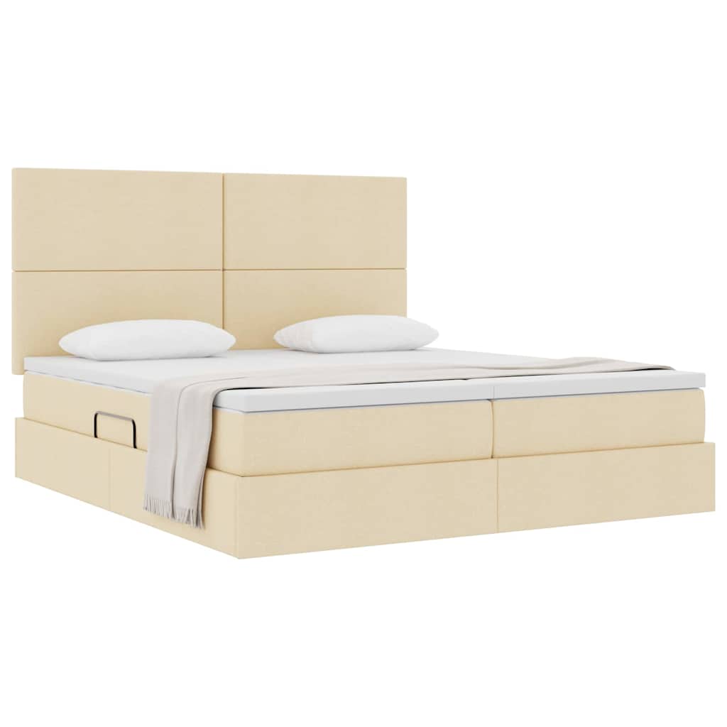 Lit de Rangement Crème 200 x 200 cm Cuir synthétique - XIOS