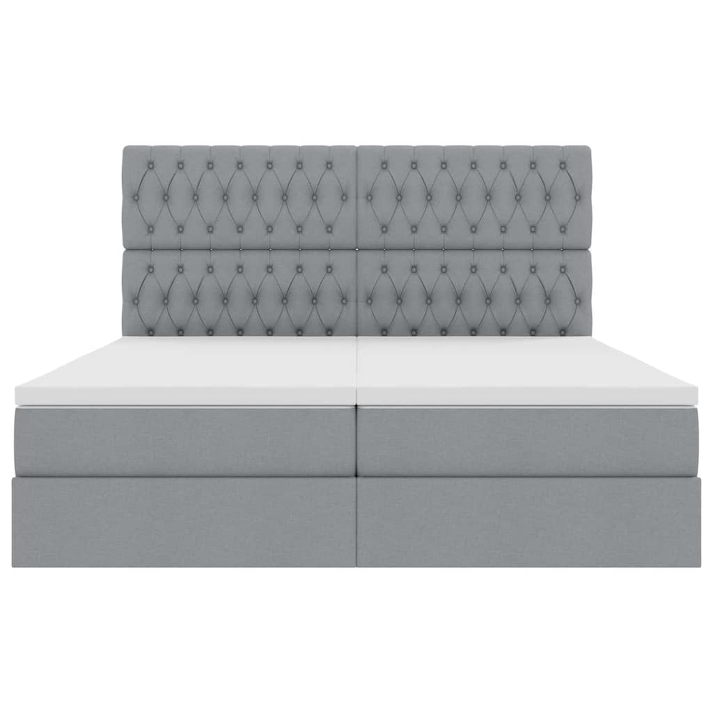 Lit de Rangement Gris clair 200 x 200 cm Cuir synthétique - XIOS