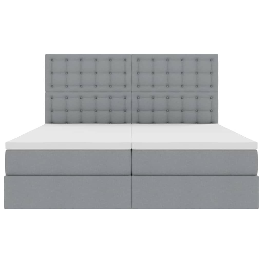 Lit de Rangement Gris clair 200 x 200 cm Cuir synthétique - XIOS