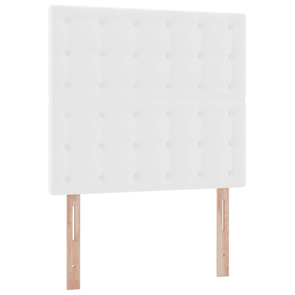 Lit avec rangement et LED Blanc pur 90 x 190 cm Simili cuir - XIOS