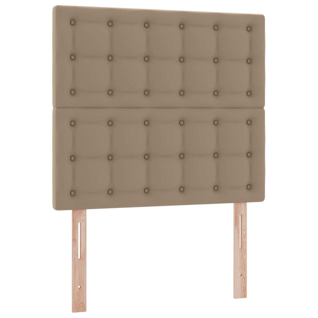 Lit avec rangement et LED Cappuccino 100 x 200 cm Simili cuir