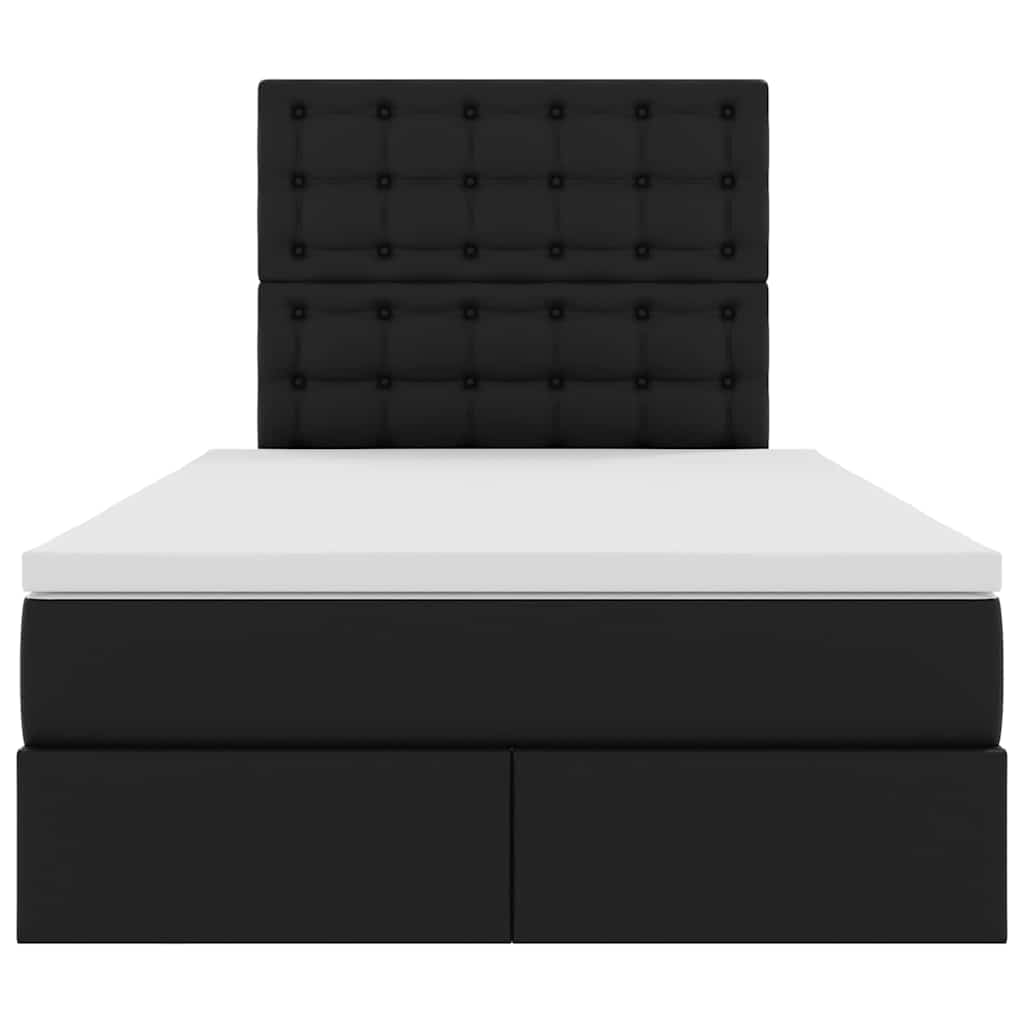 Lit avec rangement et LED Noir 120 x 190 cm Simili cuir - XIOS