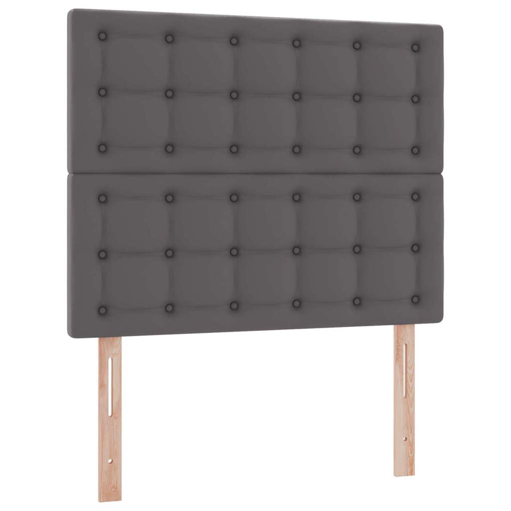 Lit avec rangement et LED Gris 120 x 190 cm Cuir synthétique - XIOS
