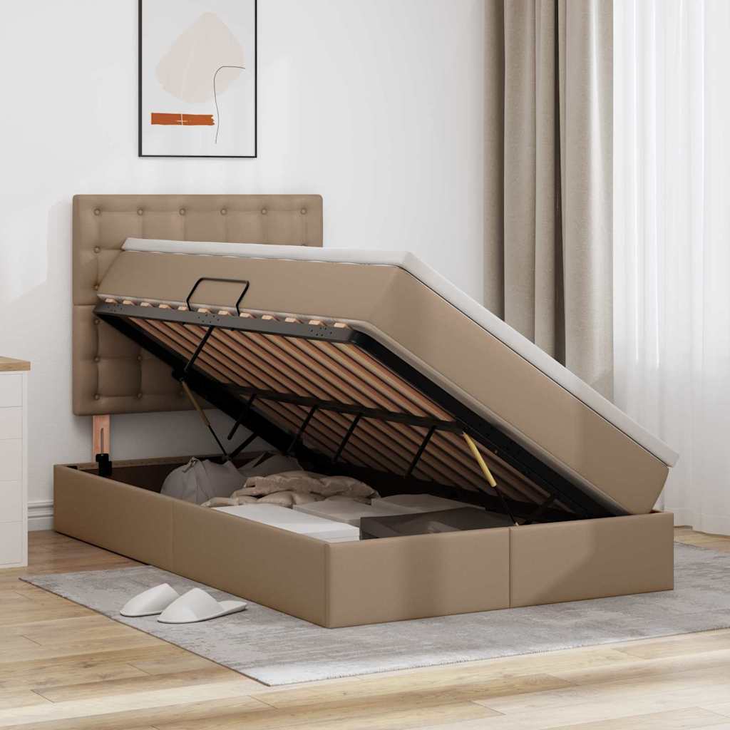 Lit avec rangement et LED avec matelas Cappuccino 120 x 190 cm - XIOS
