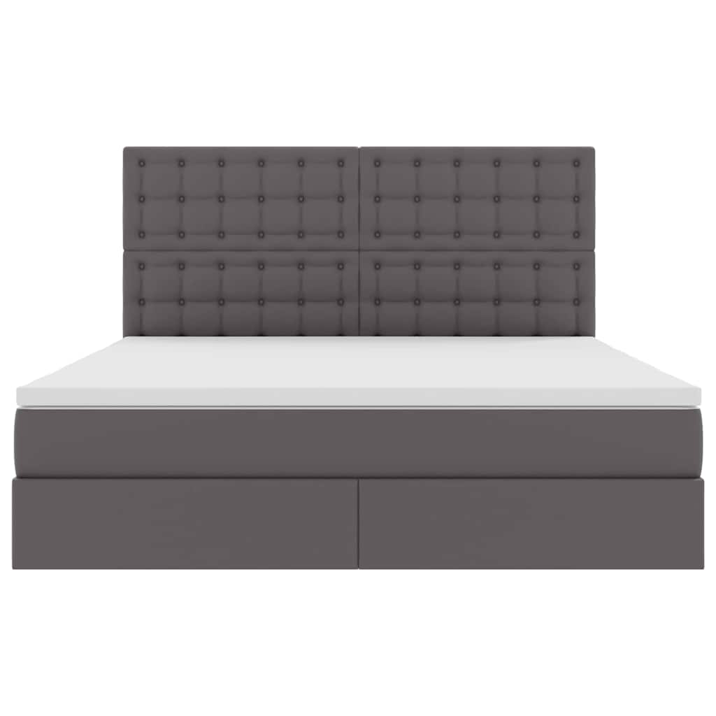 Lit avec rangement et LED Gris 180 x 200 cm Simili cuir - XIOS