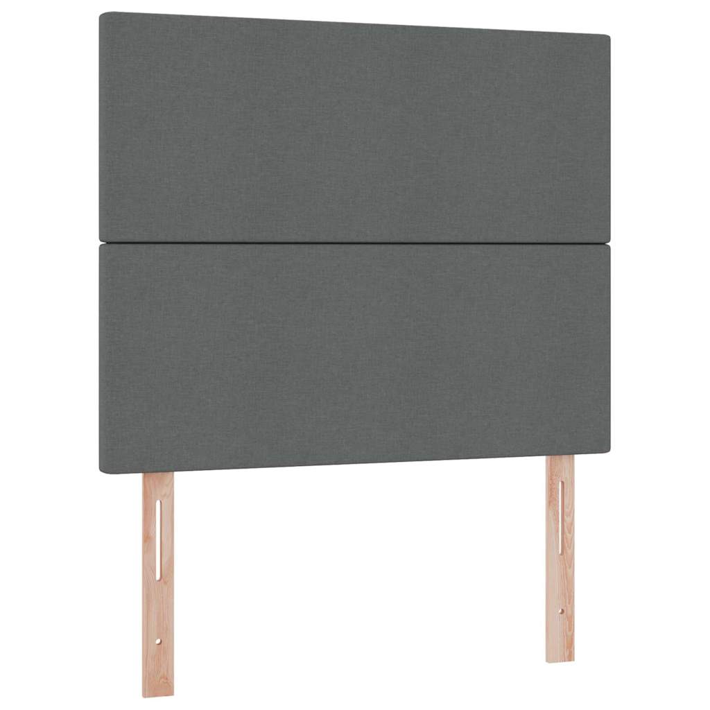 Lit de rangement LED avec matelas Gris foncé 120 x 200 cm Tissu
