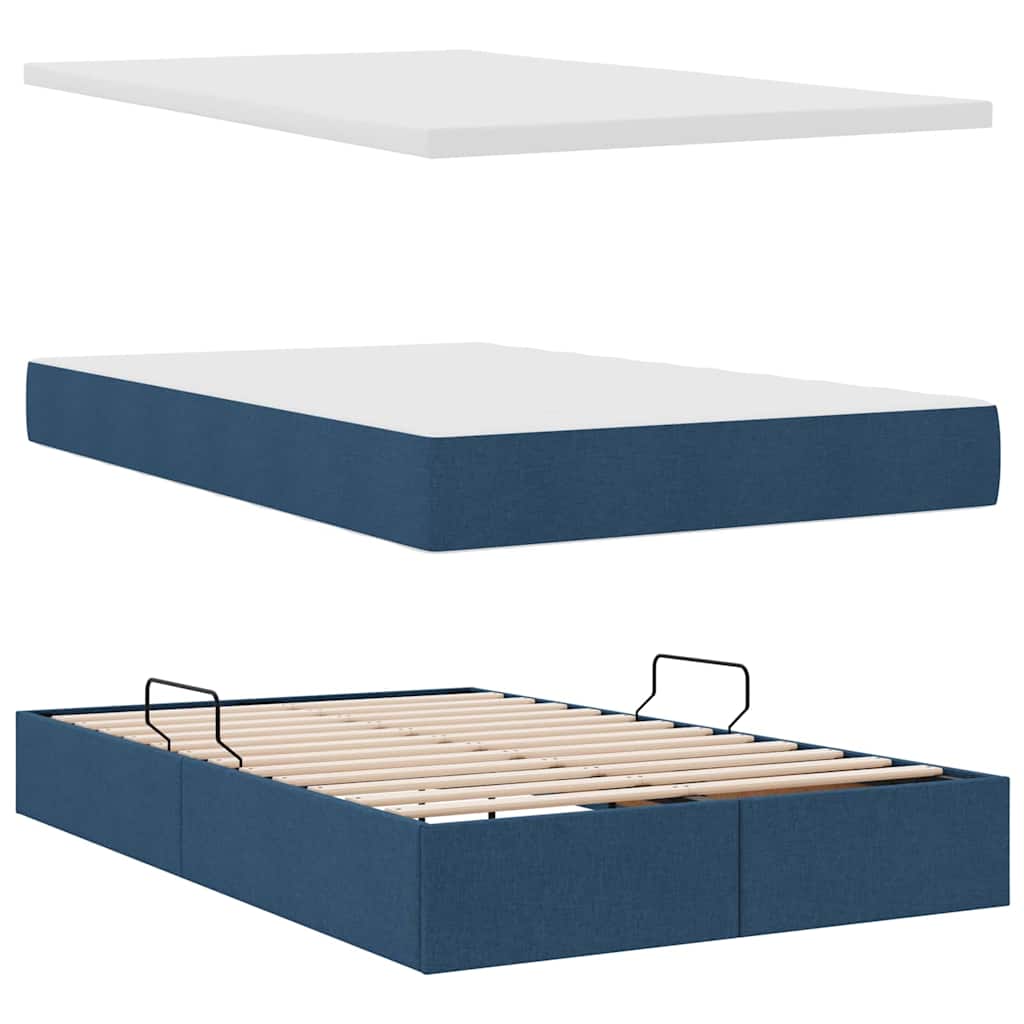 Lit avec rangement et LED avec LED Bleu 120 x 200 cm Polyester - XIOS