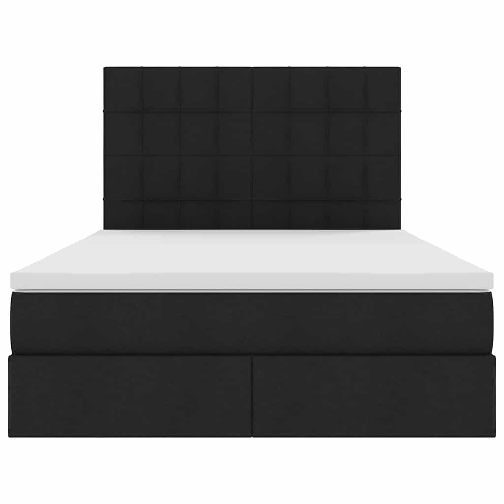 Lit avec rangement et LED avec LED Noir 140 x 190 cm Polyester - XIOS