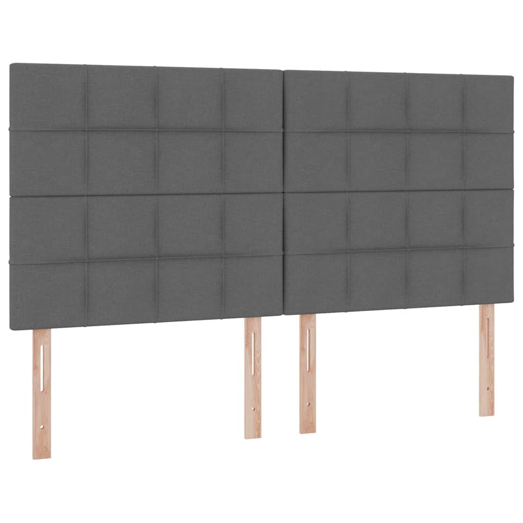 Lit de rangement LED avec matelas Gris foncé 160 x 200 cm Tissu