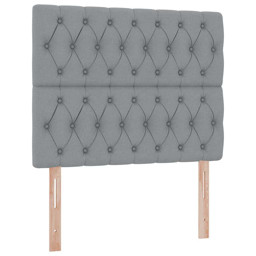 Lit avec rangement et LED Gris clair 120 x 190 cm Polyester - XIOS
