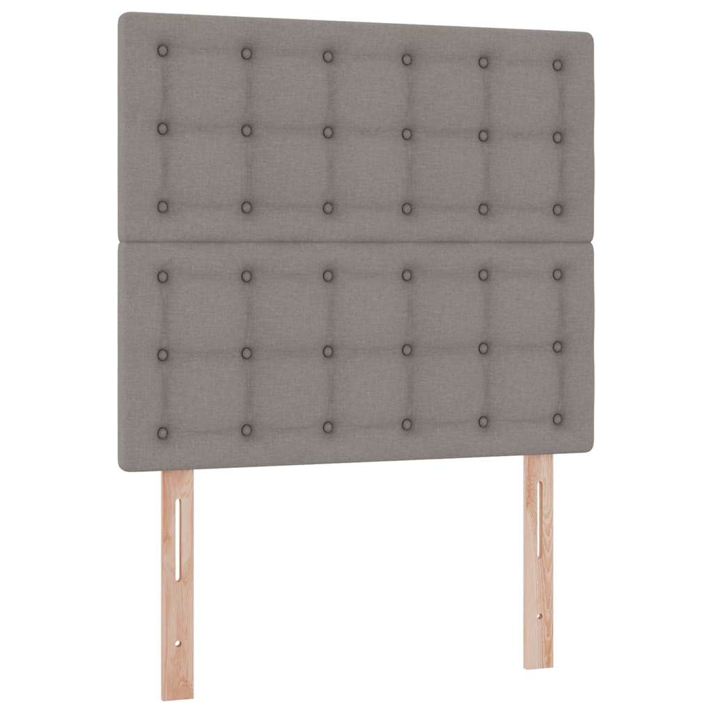 Lit de rangement LED avec matelas Taupe 100 x 200 cm Tissu - XIOS