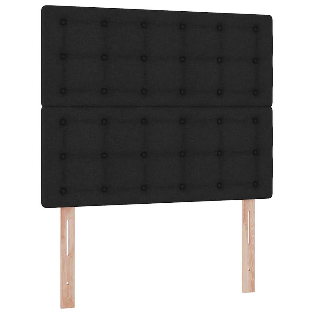 Lit avec rangement et LED Noir 120 x 190 cm Polyester - XIOS