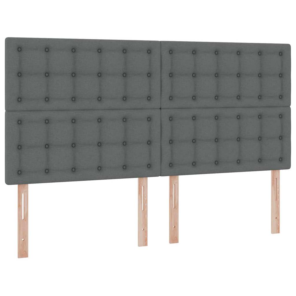 Lit avec rangement et LED Gris foncé 160 x 200 cm Polyester - XIOS