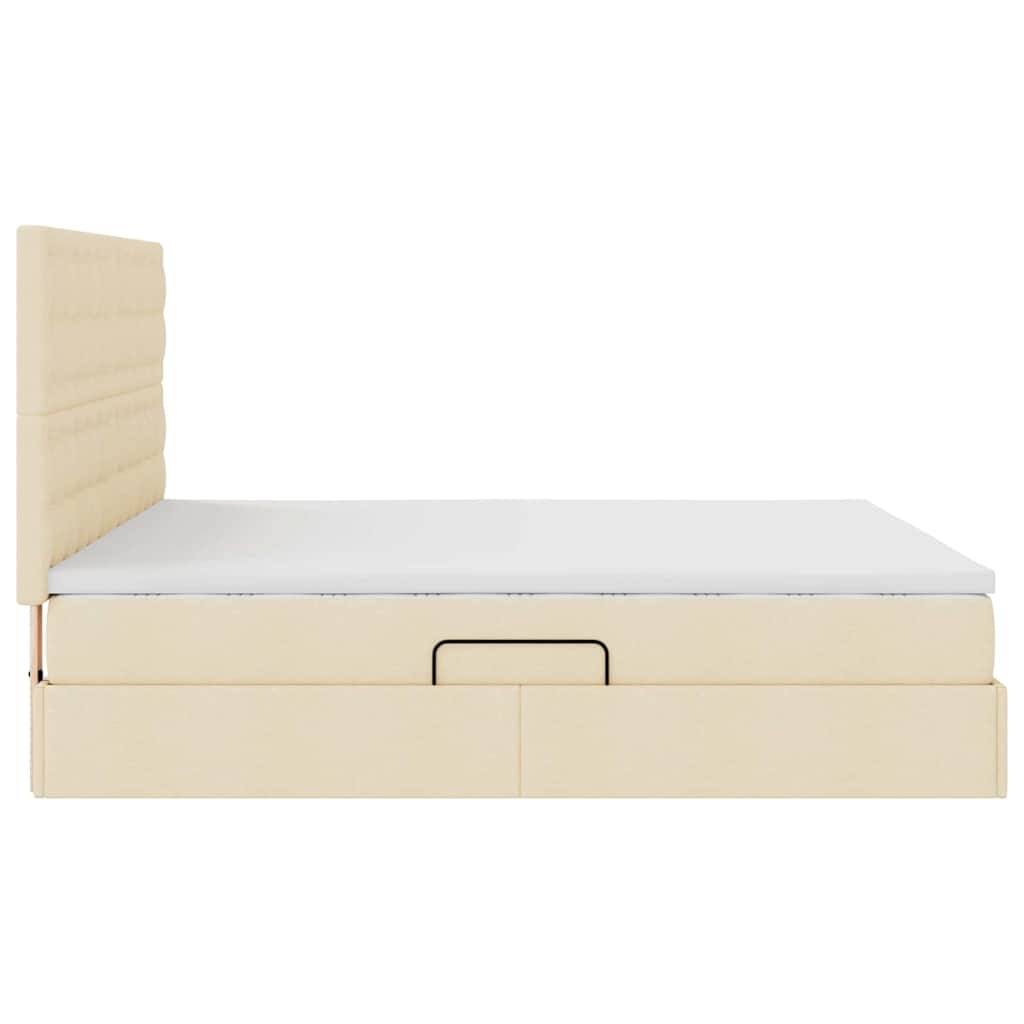 Lit avec des lumières à LED Crème 160 x 200 cm tissu - XIOS