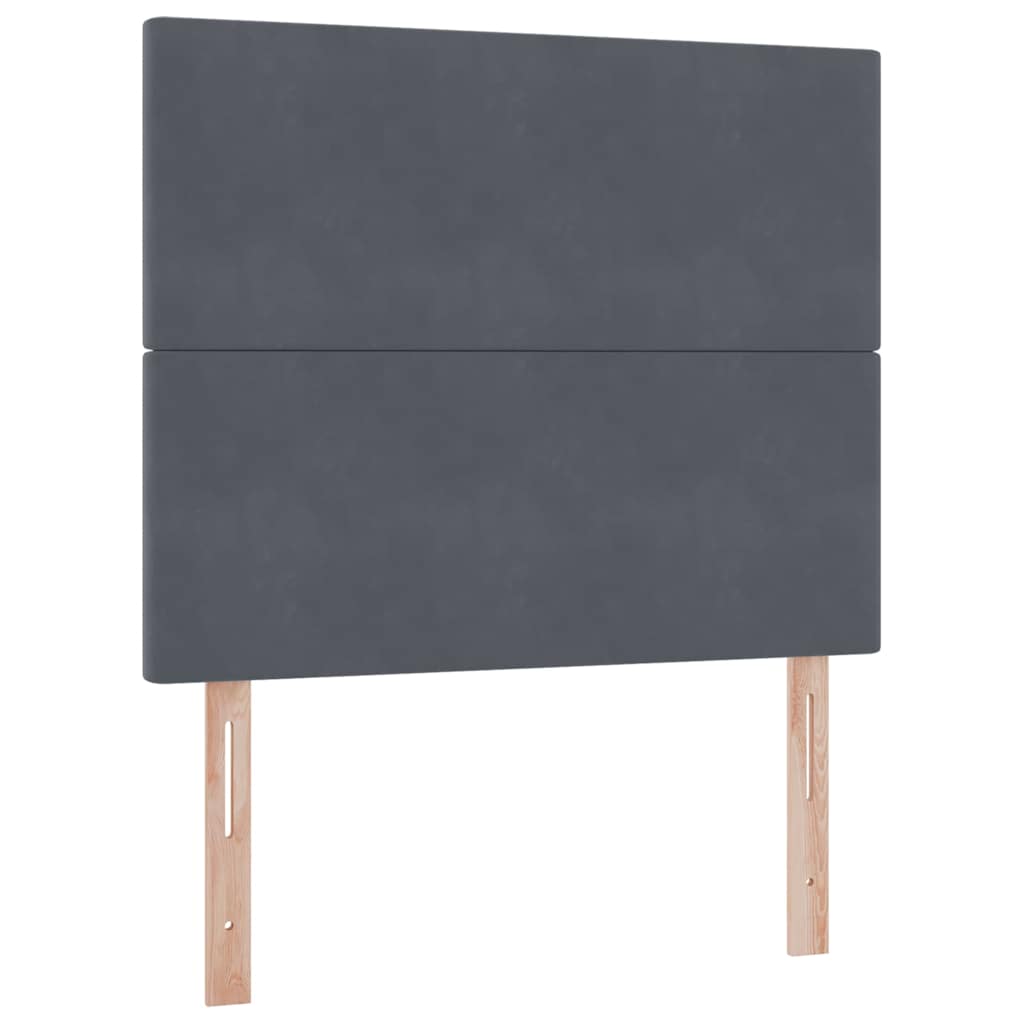 Lit avec rangement et LED Gris foncé 120 x 190 cm Velours - XIOS