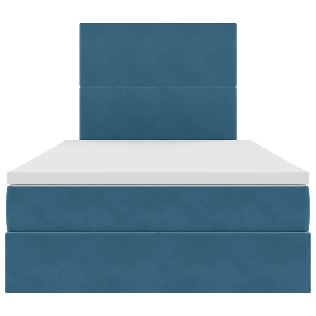 Lit avec rangement et LED Bleu 120 x 190 cm Velours - XIOS