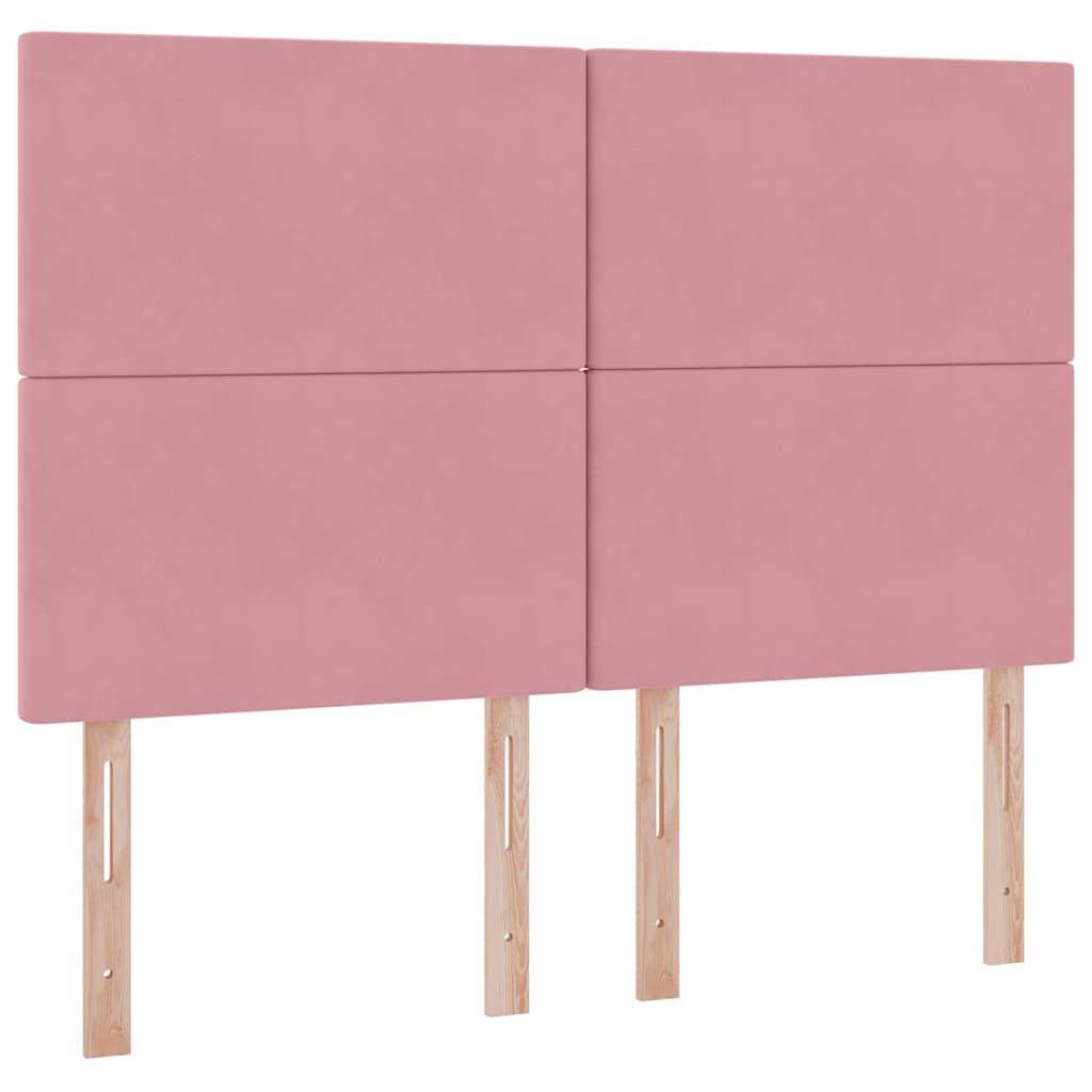Lit avec rangement et LED avec LED Rose 140 x 190 cm Velours - XIOS