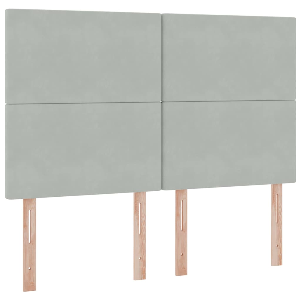 Lit avec rangement et LED Gris clair 140 x 200 cm Velours - XIOS