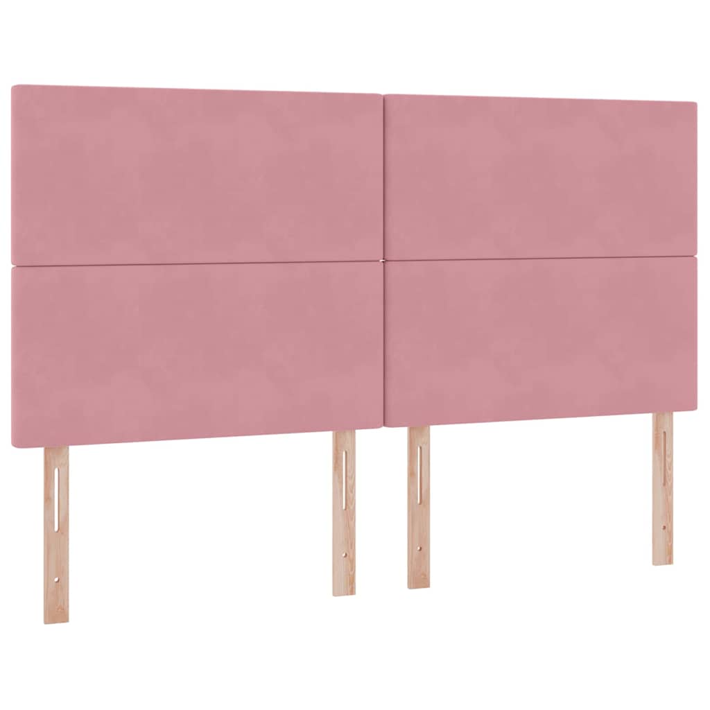 Lit avec rangement et LED avec LED Rose 180 x 200 cm Velours - XIOS