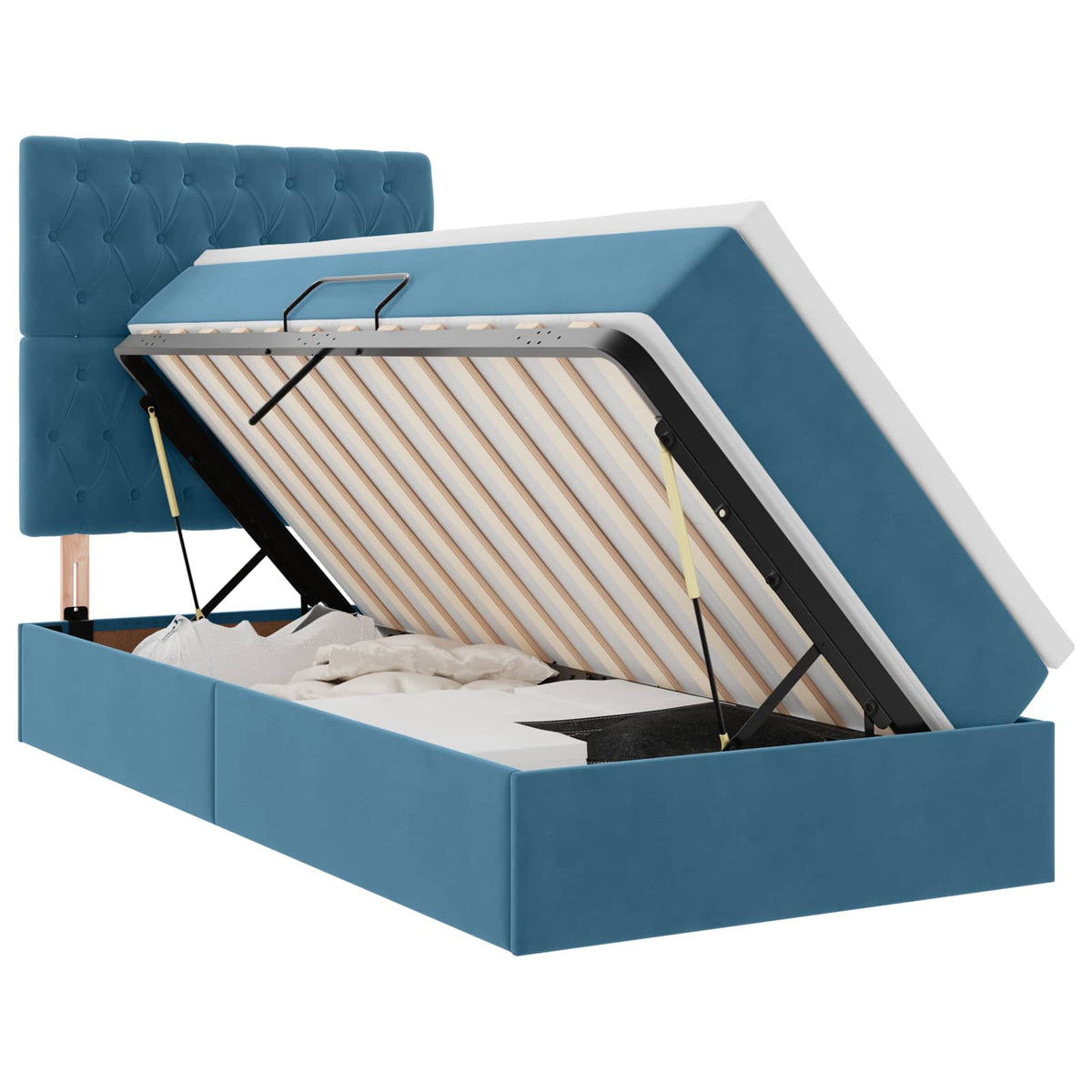 Lit de rangement LED avec matelas Bleu foncé 100 x 200 cm