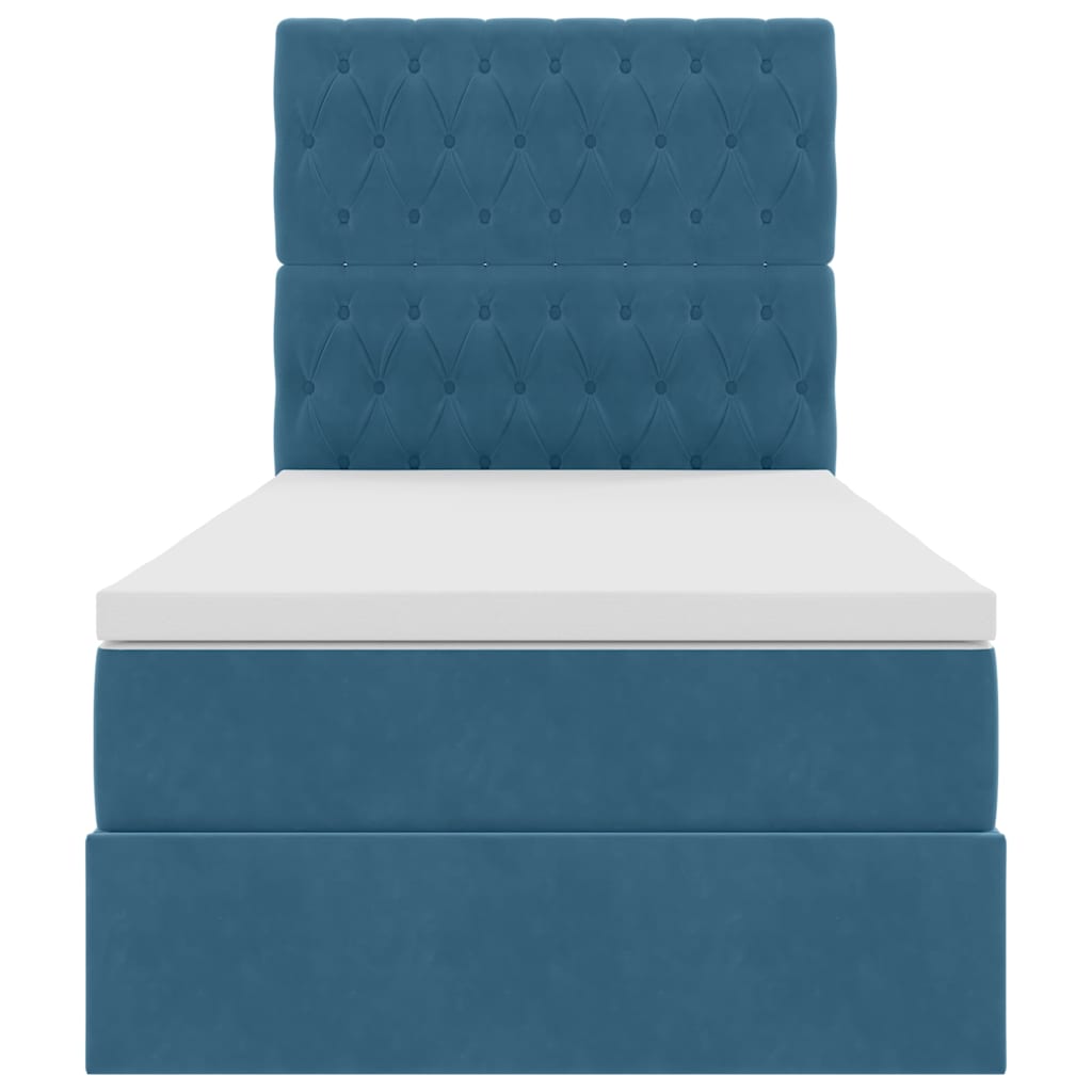 Lit de rangement LED avec matelas Bleu foncé 100 x 200 cm - XIOS