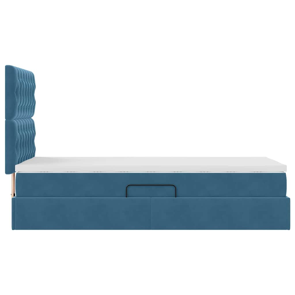 Lit de rangement LED avec matelas Bleu foncé 100 x 200 cm - XIOS