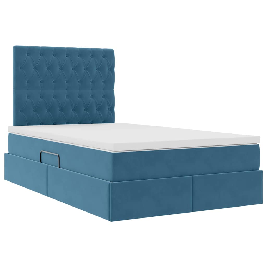 Lit avec rangement et LED Bleu foncé 120 x 200 cm Velours - XIOS