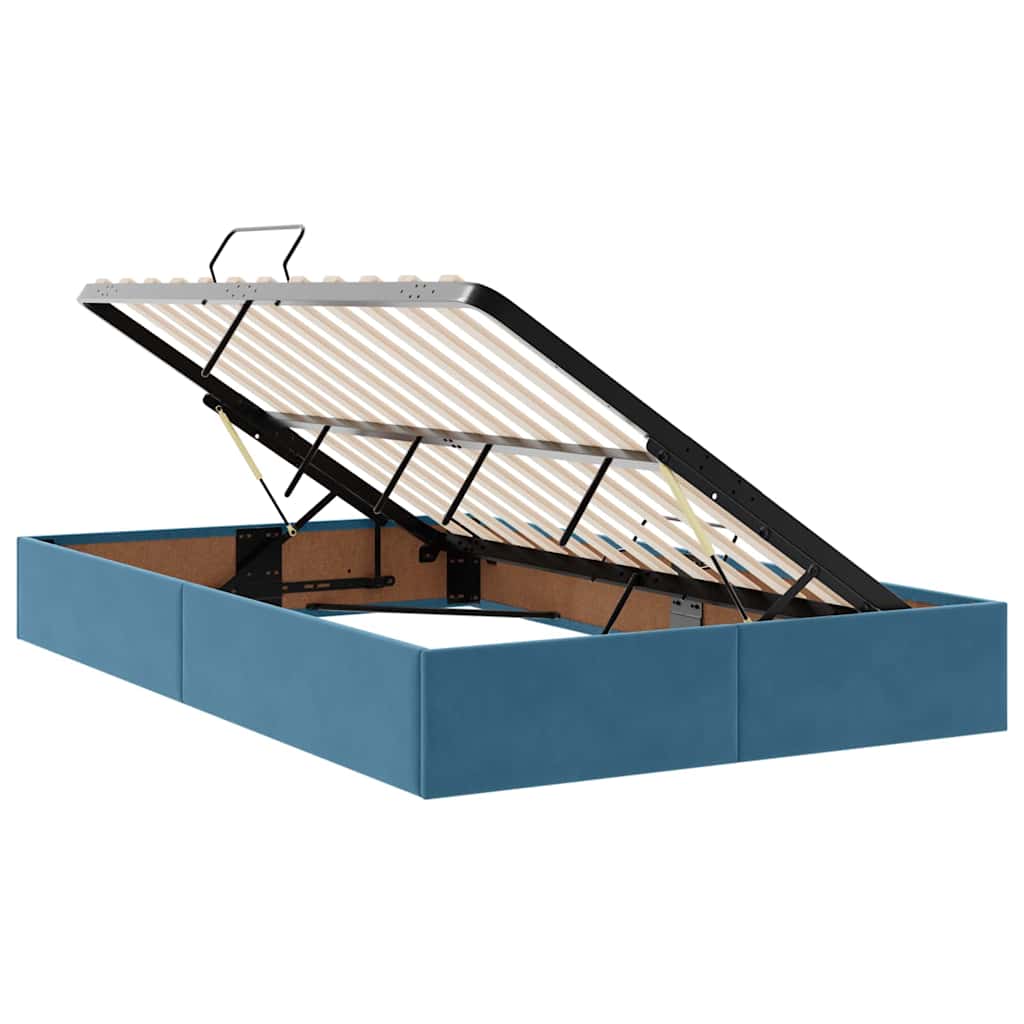 Lit avec rangement et LED Bleu foncé 120 x 200 cm Velours - XIOS