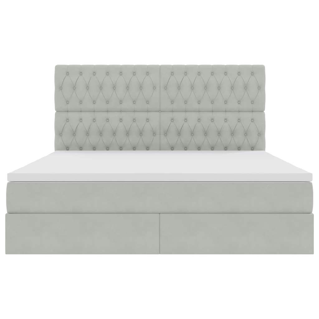 Lit avec rangement et LED Gris clair 180 x 200 cm Velours - XIOS