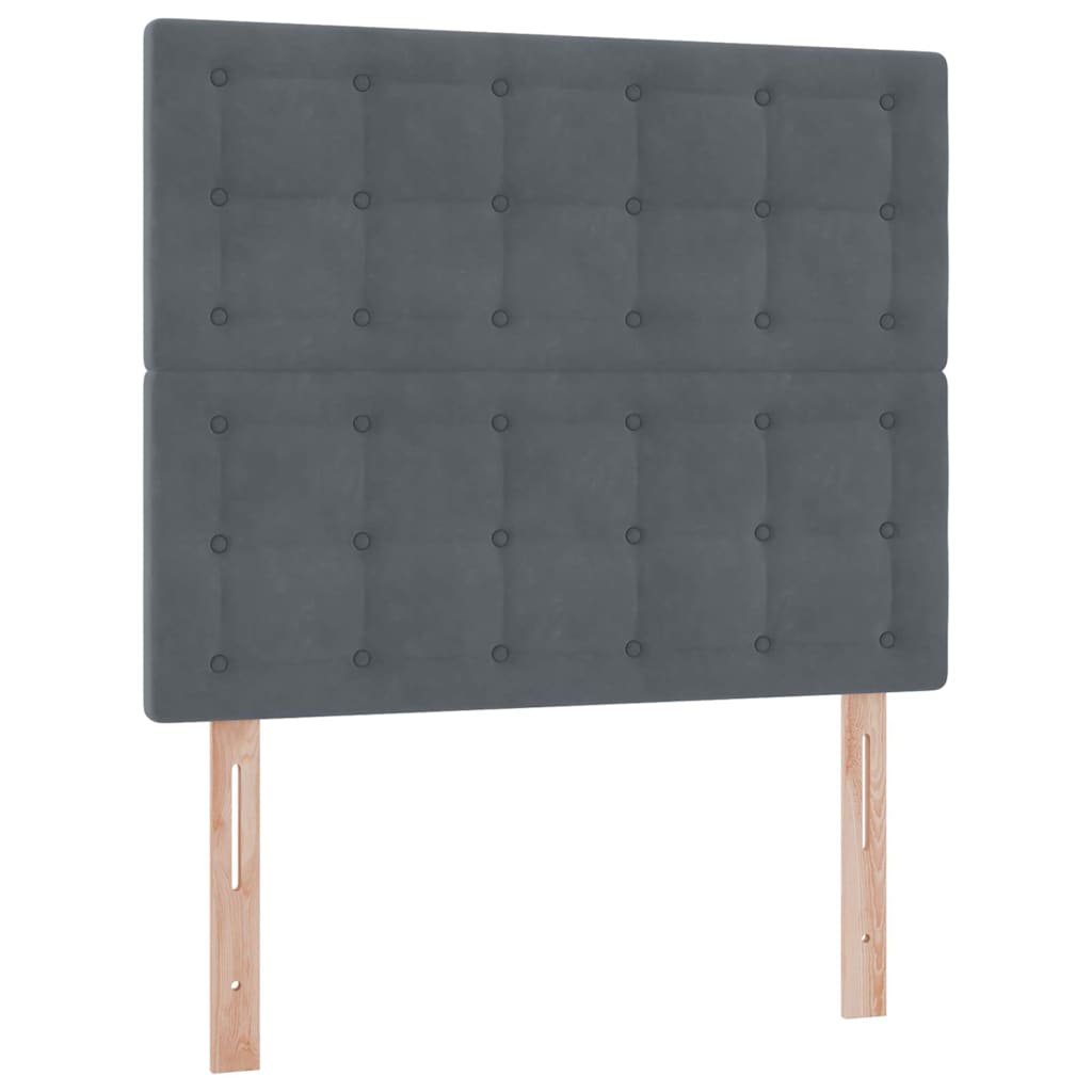 Lit avec rangement et LED Gris foncé 120 x 190 cm Velours - XIOS