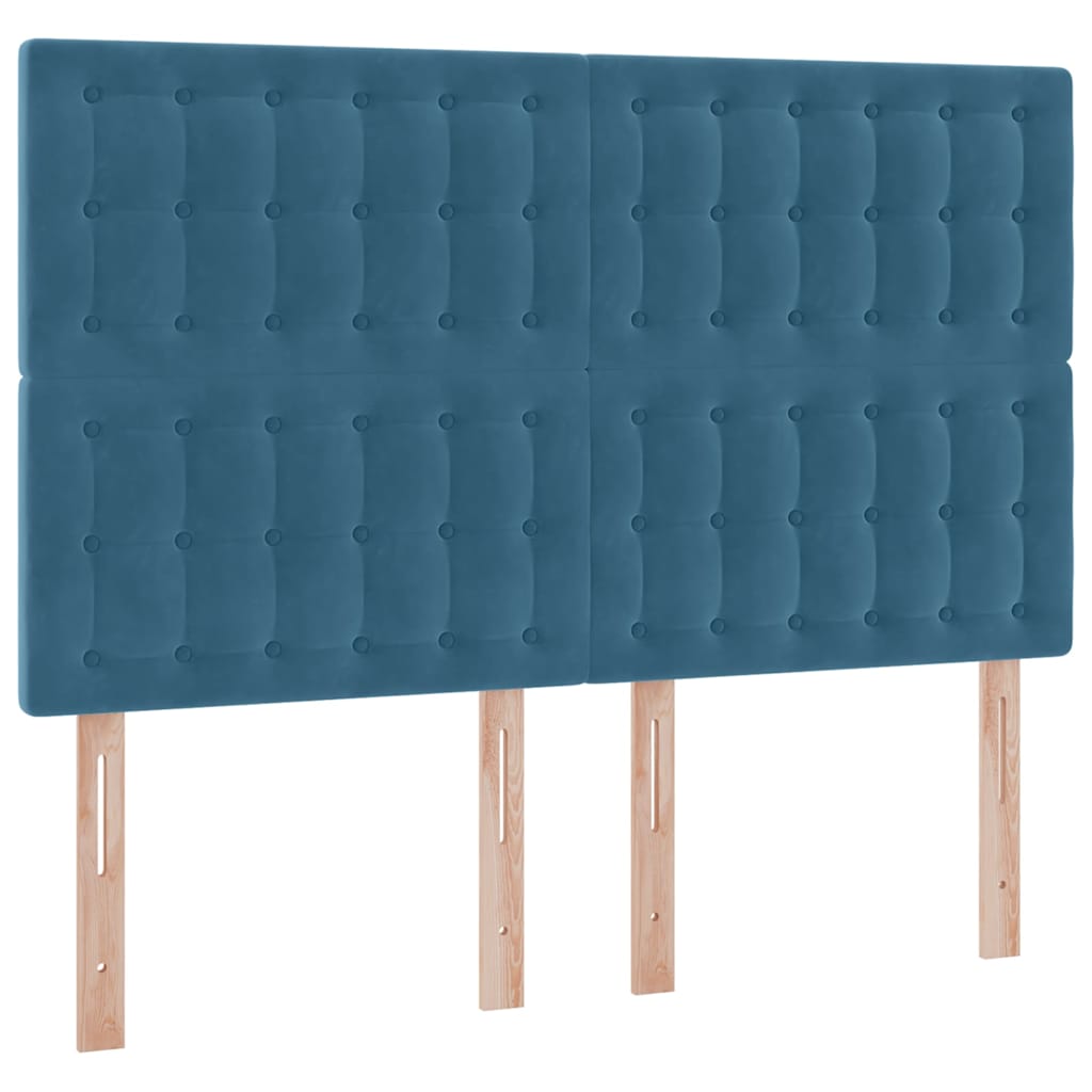 Lit avec des lumières à LED Bleu foncé 140 x 200 cm Velours - XIOS