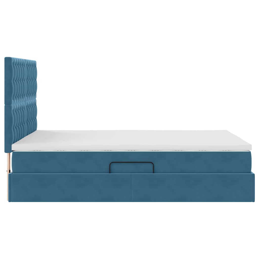 Lit avec rangement et LED Bleu foncé 140 x 200 cm Velours - XIOS