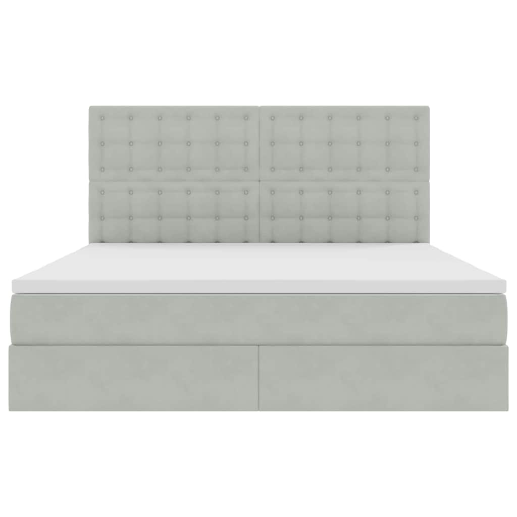 Lit avec rangement et LED Gris clair 160 x 200 cm Velours - XIOS