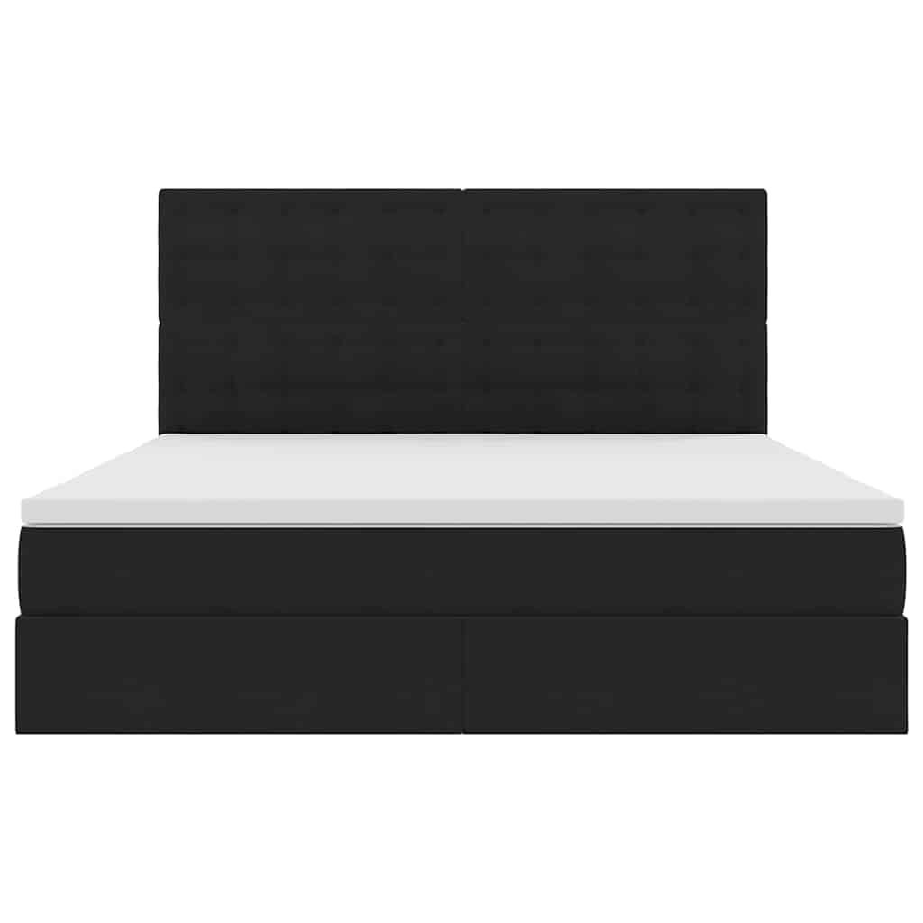 Lit avec rangement et LED avec LED Noir 180 x 200 cm Velours - XIOS