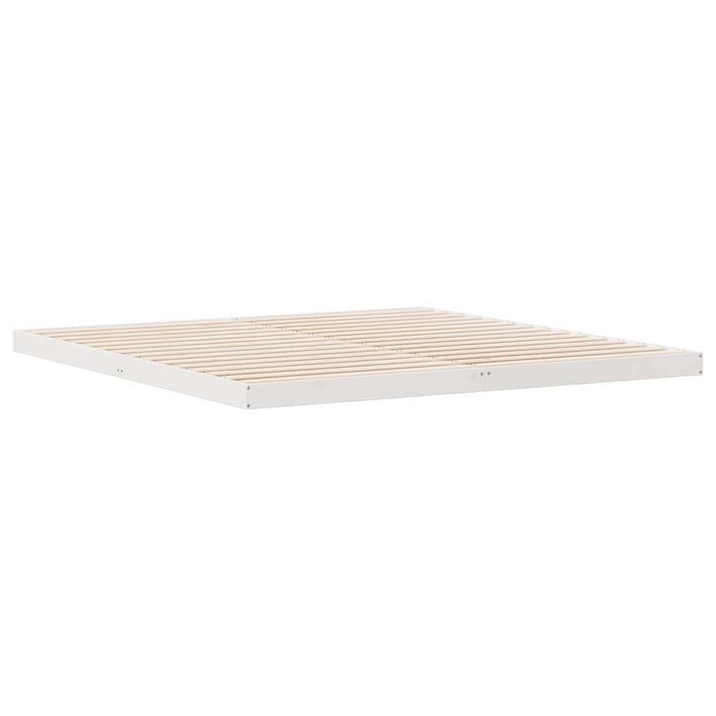 Cadre de lit surélevé Blanc 180 x 210 cm Bois de pin massif - XIOS