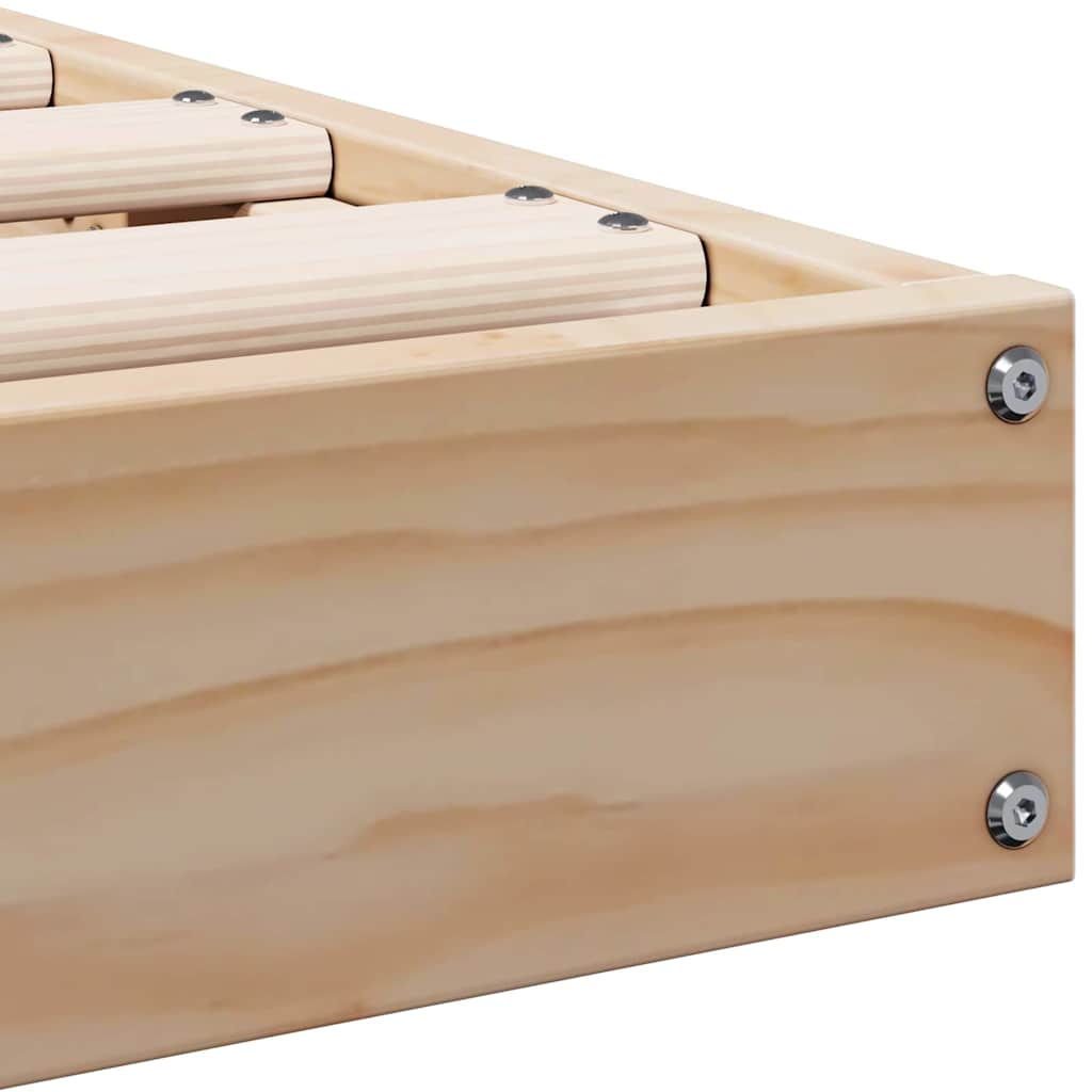 Cadre de lit surélevé Naturel 100 x 220 cm Bois de pin massif - XIOS