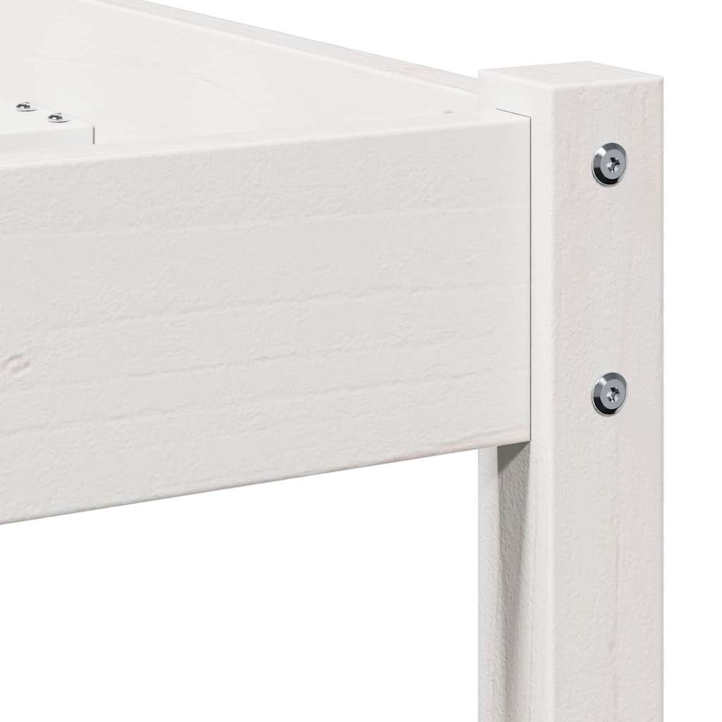 Cadre de lit Blanc 210 x 90 cm Bois massif en pin - XIOS